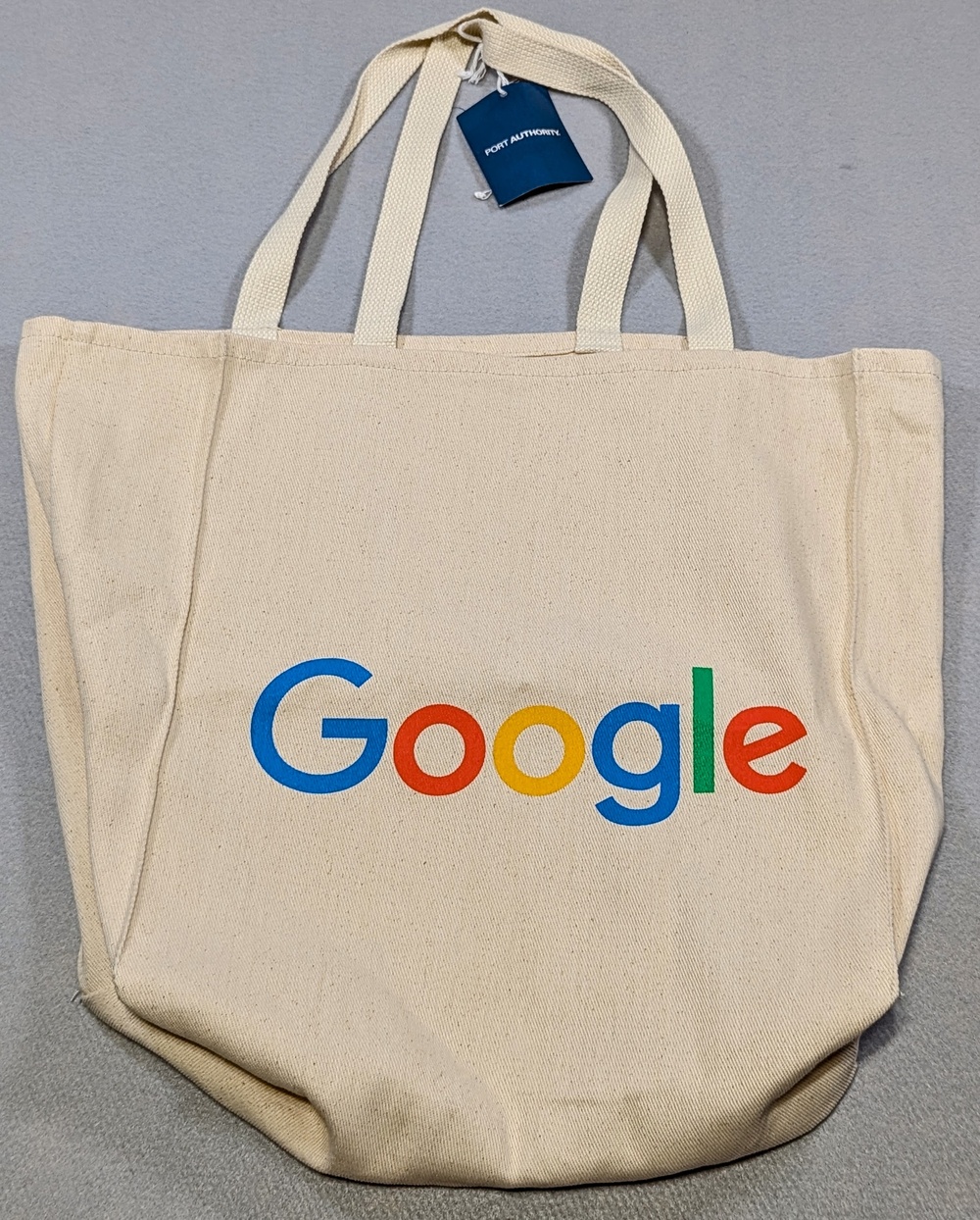 Google Tote Bag Large Beige Canvas Port Authority Tech Swag Corporate logo